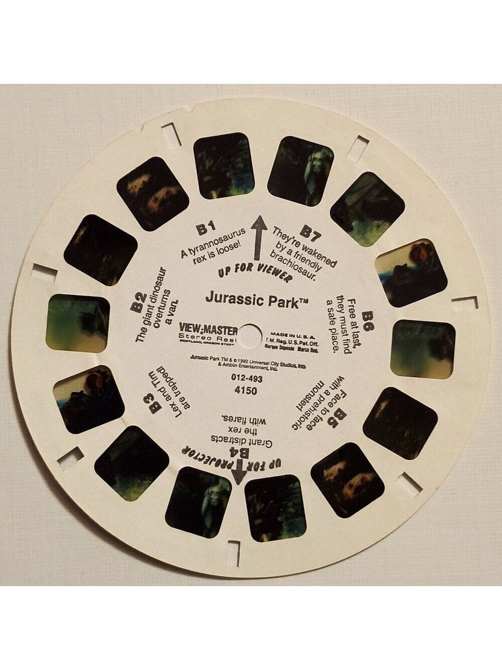 ORIGINAL Jurassic Park View Master Reel 1992
